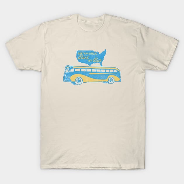See America Best By Bus T-Shirt by TouristTrash